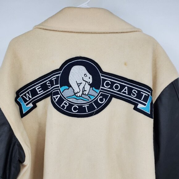 Vintage Porsha Winer West Arctic Coast Varsity Coat Jacket Large Polar Bear 90s - Picture 15 of 16